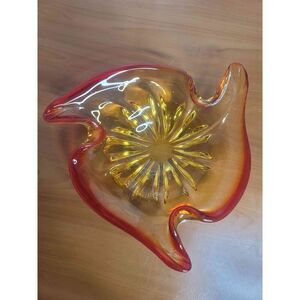 Mid Century Amberina Art Glass Bowl